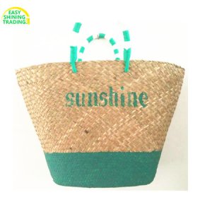 seagrass straw beach bag