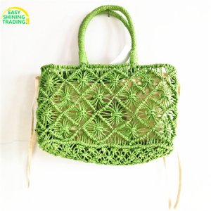 Paper straw crochet handbags