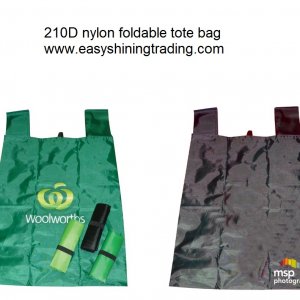 210D nylon foldable tote bag 