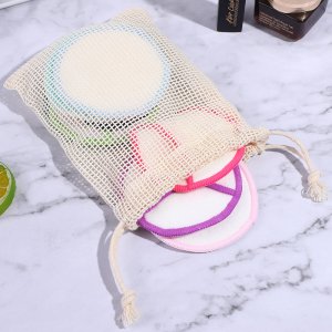 mesh pouch with cotton pad