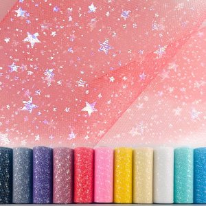 sliver star tulle rolls