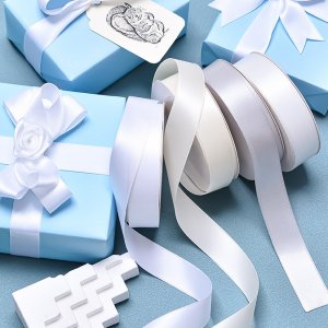grey ribbon gift packing