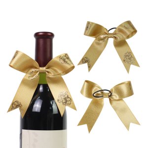 golden bow for wine bottle